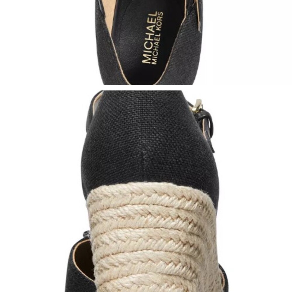 NWB MICHAEL KORS Chic Black Wedge Espadrilles - Picture 2 of 3